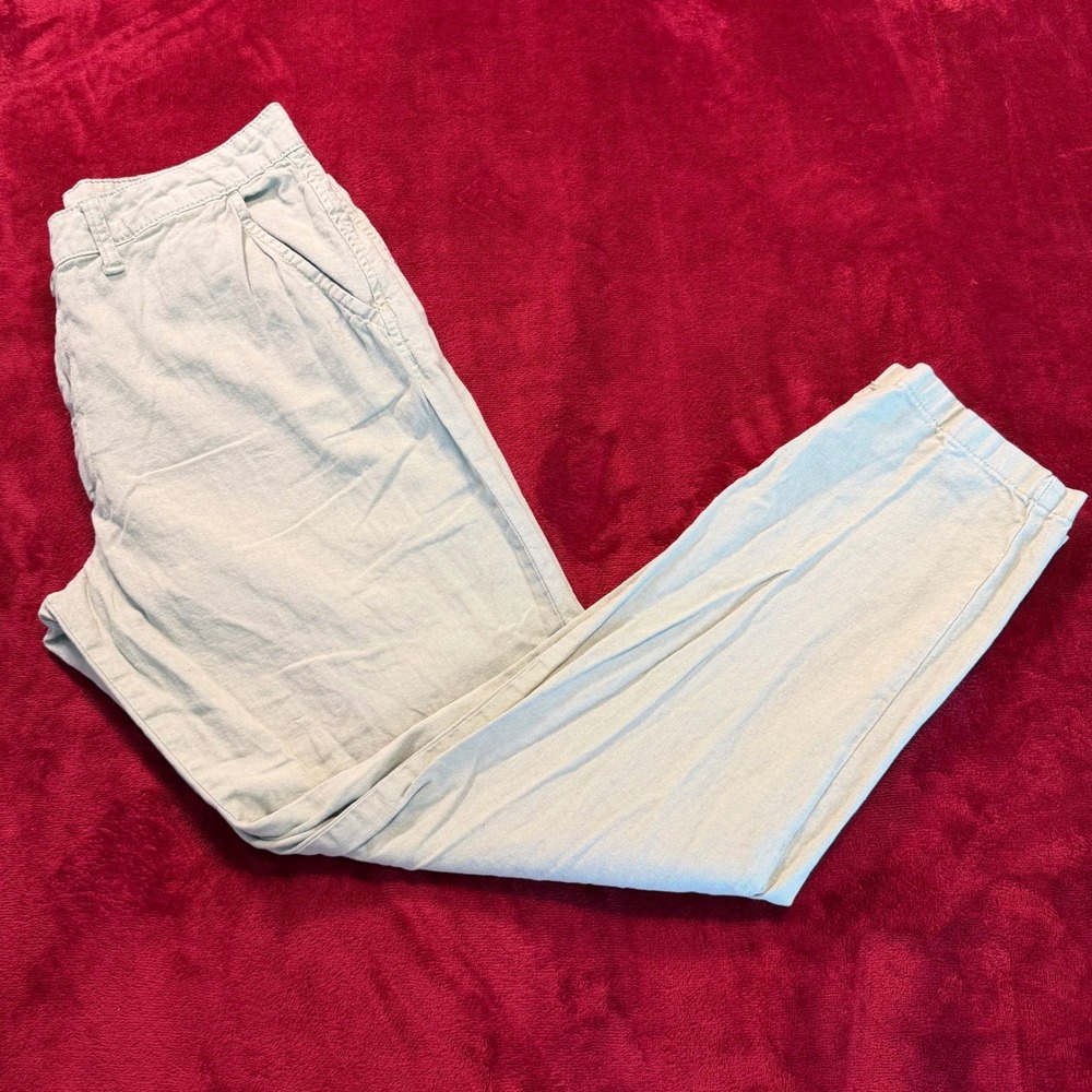 ASOS DESIGN‎ Mens Linen Blend Chino Pants Sage Green Khaki 34x32 F103836